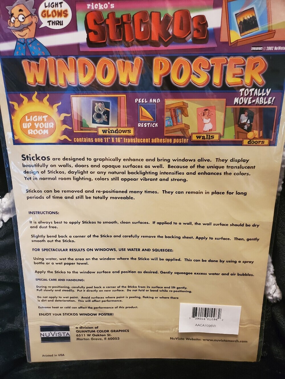 Vintage AARON CARTER Window Poster Y2K Rickos Stickos Brand New Sealed 16x11 - Picture 4 of 4